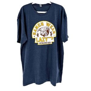 NEW Lazy J Ranch Wear Arrowhead Logo T-Shirt Mens XL Gray Landman Western Cowboy